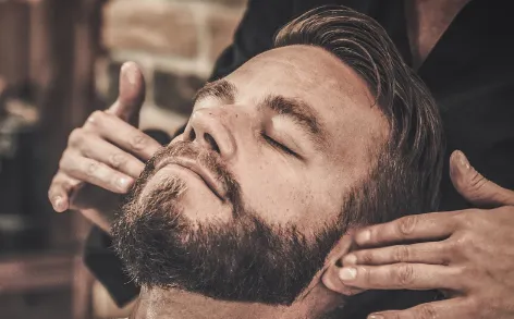 Client relaxing during a grooming treatment