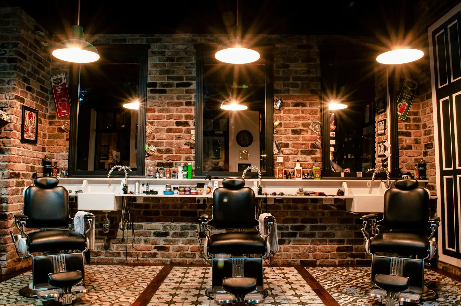Warm barbershop interior
