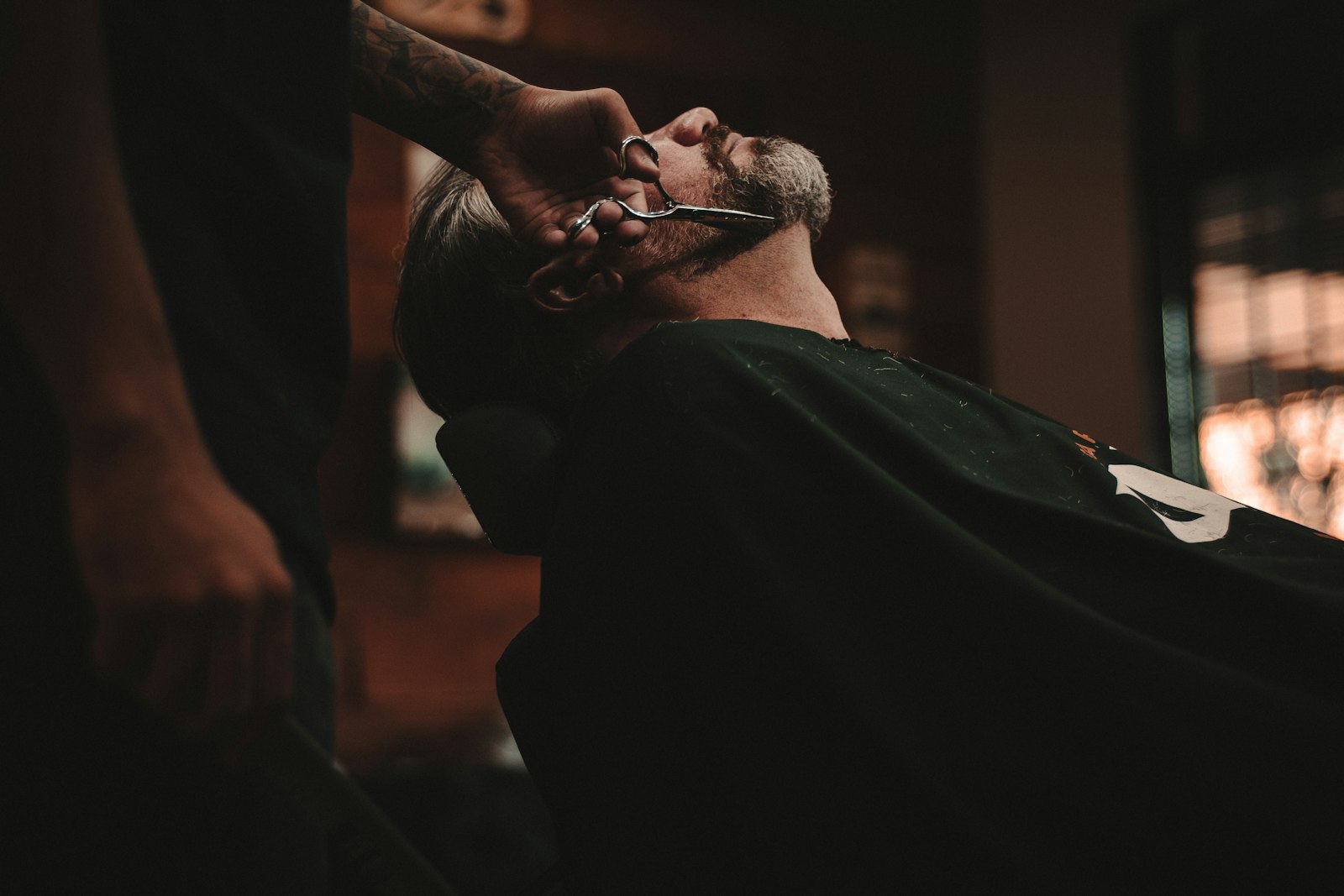 Close-up of a precisely finished men's haircut