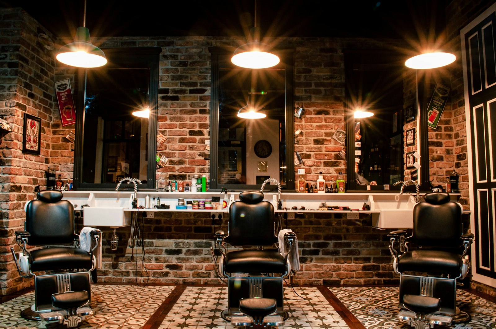 Warm barbershop interior